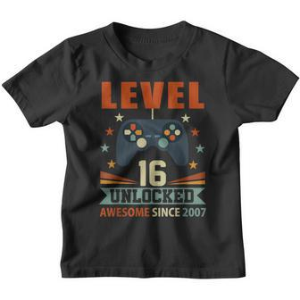 16Th Birthday Boy Level 16 Unlocked Awesome Since 2007 Gifts Youth T-shirt - Seseable