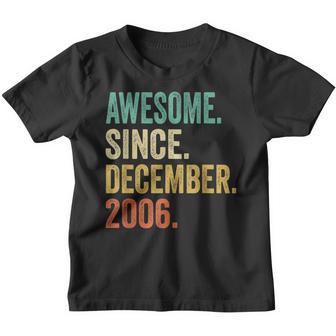 16Th Birthday Gifts 16 Years Old Awesome Since December 2006 Youth T-shirt - Thegiftio UK