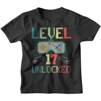 17 Year Old Gifts Level 17 Unlocked 17Th Birthday Boy Gaming Youth T-shirt - Seseable