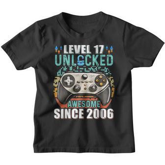 17 Year Old Level 17 Unlocked 17Th Birthday Boy Video Gamer Youth T-shirt - Thegiftio UK