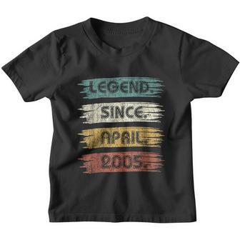 17 Years Old Gifts Legend Since April 2005 17Th Birthday Youth T-shirt - Monsterry