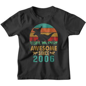 17Th Birthday Dinosaur 17 Year Old Boys Awesome Since 2006 Youth T-shirt - Thegiftio UK