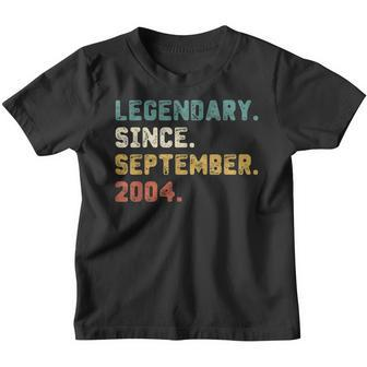 18 Year Old Gift Legend Since September 2004 18Th Birthday V6 Youth T-shirt - Thegiftio UK