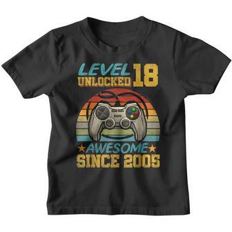 18Th Birthday Gift Level 18 Unlocked Awesome 2005 Video Game V3 Youth T-shirt - Thegiftio UK