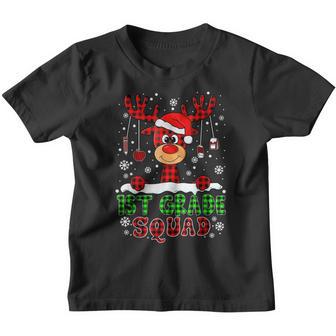 1St Grade Squad Reindeer Funny Teacher Christmas Pajama Xmas Youth T-shirt - Thegiftio UK