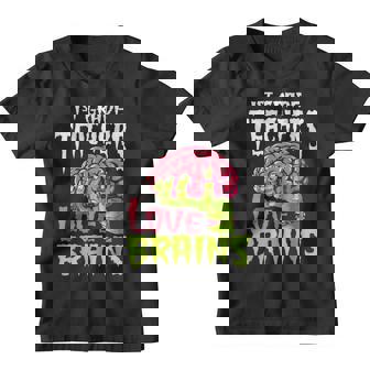 1St Grade Teachers Love Brains Zombie Teacher Halloween Youth T-shirt - Thegiftio