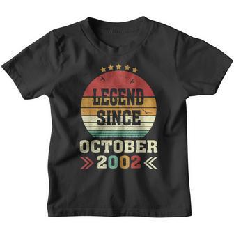 20 Years Old Gifts Legend Since October 2002 20Th Birthday V6 Youth T-shirt - Thegiftio UK