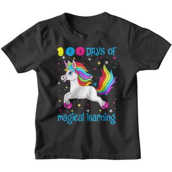 Adorable 100 Days Of Magical Learning School Unicorn Girls  Youth T-shirt
