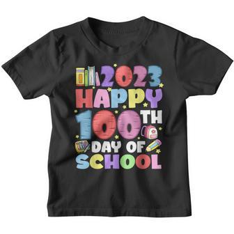 2023 Happy 100Th Day Of School Gift Teachers Students Kids Youth T-shirt - Thegiftio UK