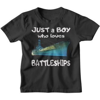 Boy Who Loves American Battleship Alabama Bb-60 Usa Warship  Youth T-shirt