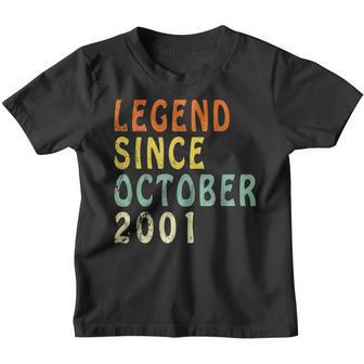 21 Years Old Gifts Legend Since October 2001 21St Birthday V10 Youth T-shirt - Thegiftio UK