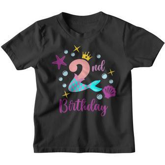 2Nd Birthday Gifts Girl Mermaid Is 2 Years Old Birthday V2 Youth T-shirt - Thegiftio UK