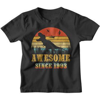 30 Years Old Awesome Since 1993 30Th Birthday Dinosaur Boys Youth T-shirt - Thegiftio UK
