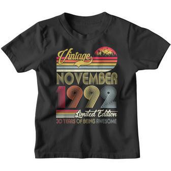 30Th Birthday Vintage November 1992 30Th Birthday Men Women Youth T-shirt - Thegiftio UK