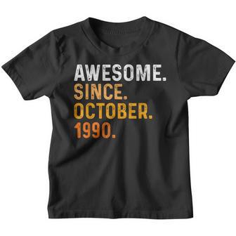 32 Years Old Funny Awesome Since October 1990 32Nd Birthday V4 Youth T-shirt - Thegiftio UK