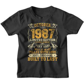 35 Years Old Boy 35Th Birthday Gifts Vintage October 1987 Youth T-shirt - Thegiftio UK