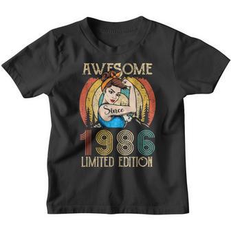 36 Year Old Birthday Gifts For Women - Awesome Since 1986 Youth T-shirt - Thegiftio UK
