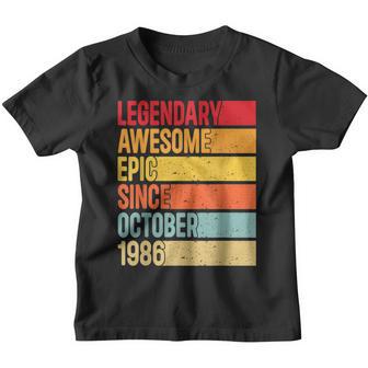 36 Years Old Gifts Legendary Epic Awesome Since October 1986 Youth T-shirt - Thegiftio UK