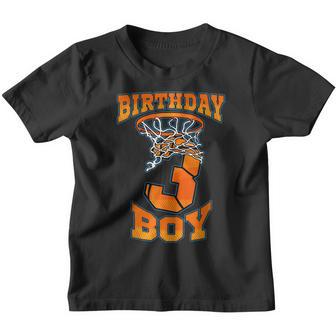 3Rd Birthday Basketball Boy 3 Year Old Basketball Player V2 Youth T-shirt - Thegiftio UK