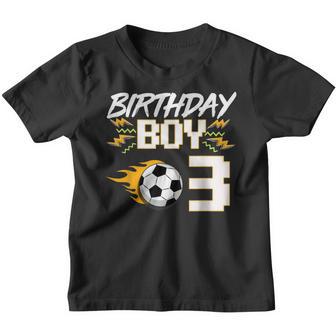 3Rd Birthday Boy 3 Year Old Soccer Player Youth T-shirt - Thegiftio UK