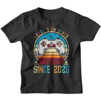 3Rd Birthday Boys Level 3 Unlocked Video Game Boys Girls Youth T-shirt - Seseable