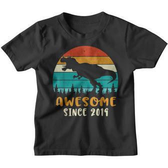 3Rd Birthday Gifts Awesome Since 2019 Dinosaur 3 Years Old V3 Youth T-shirt - Thegiftio UK