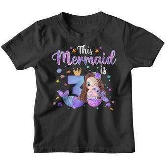 3Rd Birthday Girl This Mermaid Is 3 Years Old Costume V2 Youth T-shirt - Thegiftio UK