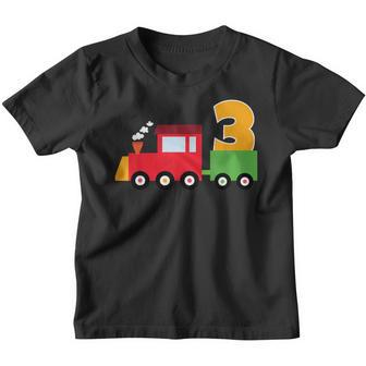 3Rd Birthday Trains Party 3 Year Old Boy Toddler Boys Kids Youth T-shirt | Mazezy