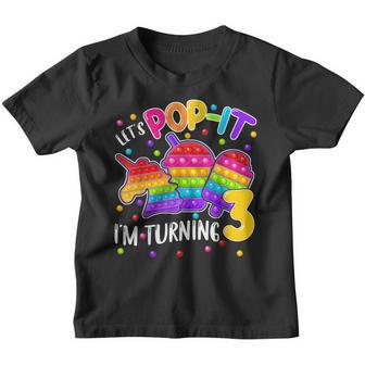 3Rd Birthday Unicorn Fidget Pop It Birthday Girl 3 Year Old V2 Youth T-shirt - Thegiftio UK