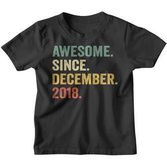 4 Year Old Gift Awesome Since December 2018 4Th Birthday Boy Youth T-shirt - Thegiftio UK