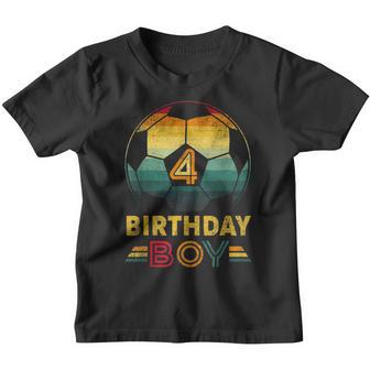 4 Year Old Gifts Football Soccer Player 4Th Birthday Boy Son Youth T-shirt - Thegiftio UK