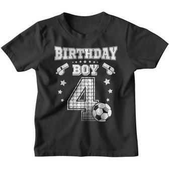 4 Year Old Soccer Player 4Th Birthday Party Boy Youth T-shirt - Thegiftio UK