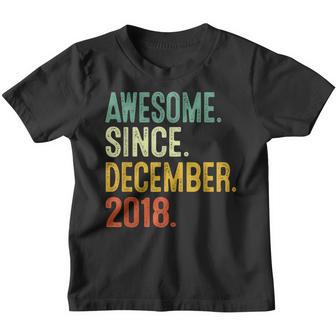 4 Years Old Awesome Since December 2018 4Th Birthday Boy Youth T-shirt - Thegiftio UK