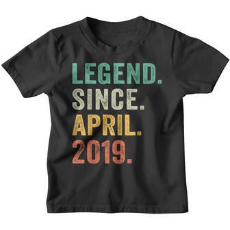 4 Years Old Gifts 4Th Birthday Kids Legend Since April 2019 Youth T-shirt | Mazezy