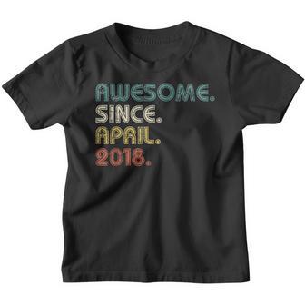 4 Years Old Gifts Awesome Since April 2018 4Th Birthday Youth T-shirt - Thegiftio UK