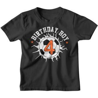 4 Years Old Soccer Player 4Th Birthday Boy Son Youth T-shirt - Thegiftio UK