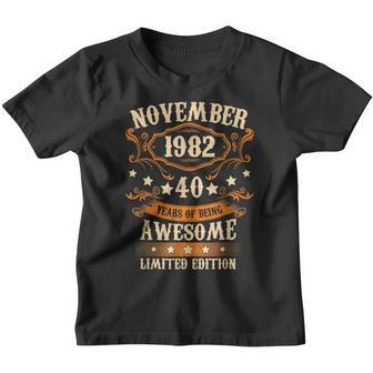 40Th Birthday Gifts Vintage November 1982 40 Years Old Men Youth T-shirt - Thegiftio UK