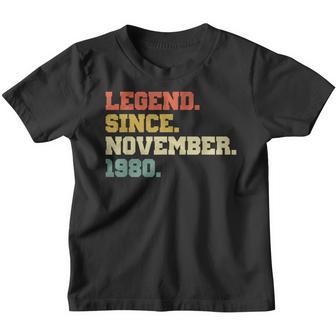 42 Years Old Gifts Legend Since November 1980 42Nd Birthday Youth T-shirt - Thegiftio UK