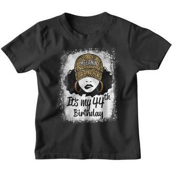 44 Years Old Leopard Melanin Girl Its My 44Th Birthday Youth T-shirt - Thegiftio UK