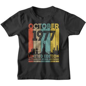 45 Years Old Gifts Vintage October 1977 45Th Birthday V2 Youth T-shirt - Thegiftio UK