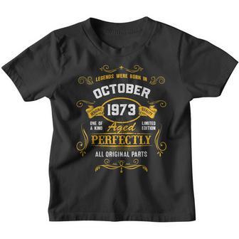 49 Years Old Awesome Since October 1973 49Th Birthday Gifts Youth T-shirt - Thegiftio UK