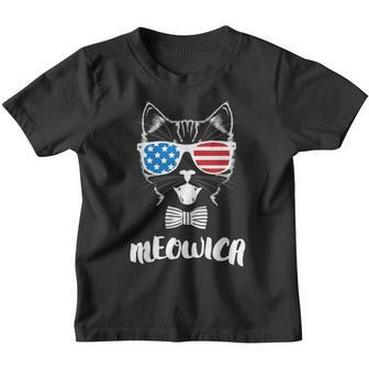 4Th Of July Meowica Kitty Cat Youth T-shirt - Thegiftio UK