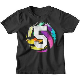 5 Year Old Colorful Volleyball Player 5Th Birthday Boy Son Youth T-shirt - Thegiftio UK