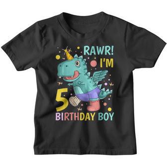 5 Year Old Gifts 5Th Birthday Boy Rawr Im 5 T Rex Dinosaur Youth T-shirt - Thegiftio UK