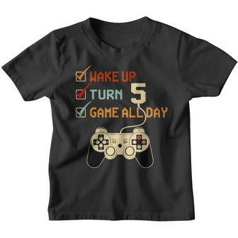 5 Year Old Gifts Level 5 Unlocked 5Th Birthday Boy Gaming Youth T-shirt - Seseable