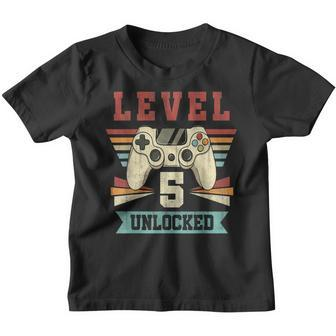 5 Year Old Gifts Level 5 Unlocked 5Th Birthday Video Game Youth T-shirt - Seseable