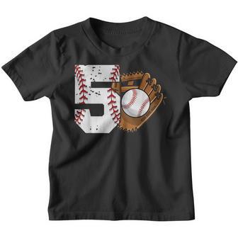 5 Years Old 5Th Birthday Baseball For Boys Party Youth T-shirt - Thegiftio UK