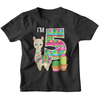 5 Years Old 5Th Birthday Llama Birthday Girl Gift V9 Youth T-shirt - Thegiftio UK