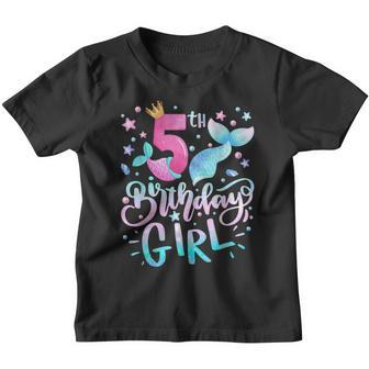 5 Years Old Gifts Birthday Girls 5Th Birthday Mermaid Girls V2 Youth T-shirt - Thegiftio UK