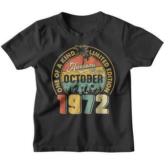 50 Year Old Gifts Vintage October 1972 50Th Birthday Men Youth T-shirt - Thegiftio UK
